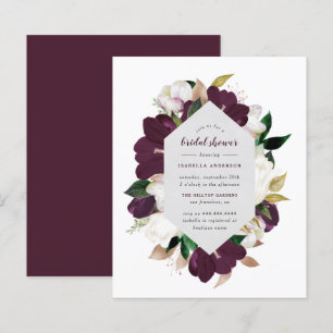 Papier Budget Gold & Plum Purple Fête des mariées Florale