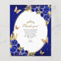 BUDGET Gold Royal Bleu papillon Quinceañera Photo