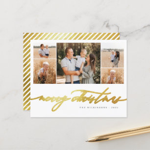 Papier Budget Gold Script 5 Photo Collage Joyeux Noël