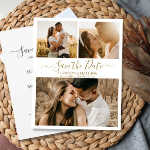Papier Budget Gold White Script Collage Enregistrer La Da