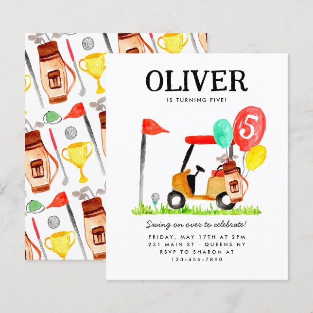 Papier Budget Golf Panier Sac Balloon Enfants Golfeur Ann (Devant / Derrière)