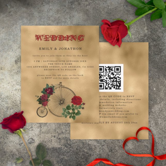 Papier BUDGET Goth Steampunk Bicyclette Invitation de mar (Créateur téléchargé)