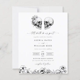 Papier BUDGET Gothique Crâne Hallomariage Mariage rétro