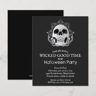 Papier Budget Gothique Crâne Halloween Invitation de la f