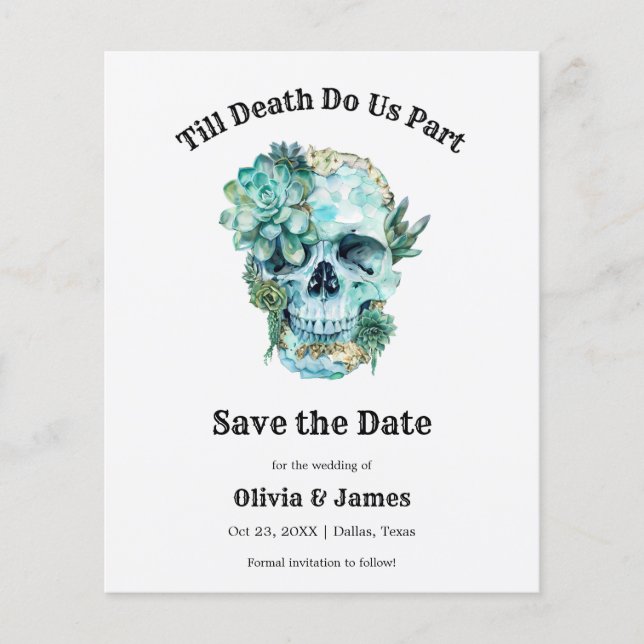 Papier Budget Gothique Halloween Mariage Enregistrer la c (Devant)