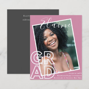 Papier BUDGET Grad PHOTO Faire-part Invitation de Merci
