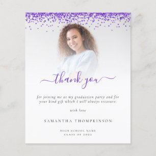 Papier Budget Grad photo violet Parties scintillant Merci