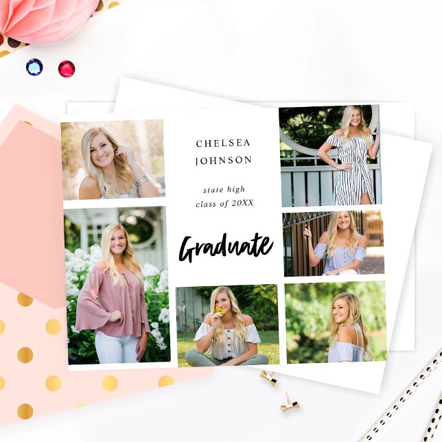 Papier Budget Grad U Multi 6 Photo Gradué Faire-part (Créateur téléchargé)