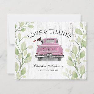 Papier Budget Graduation Vintage Pink Truck Love Merci