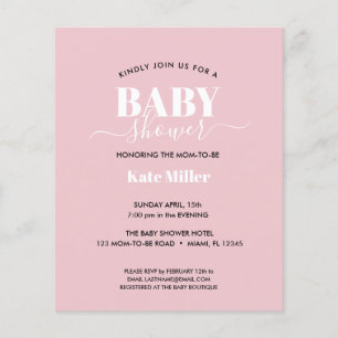 PAPIER BUDGET GRAS ROSE BLANC ET NOIR BABY SHOWER