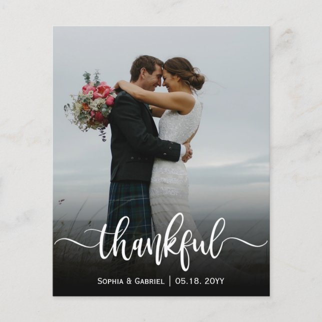 Papier Budget Gratuit script Mariage Photo Merci (Devant)