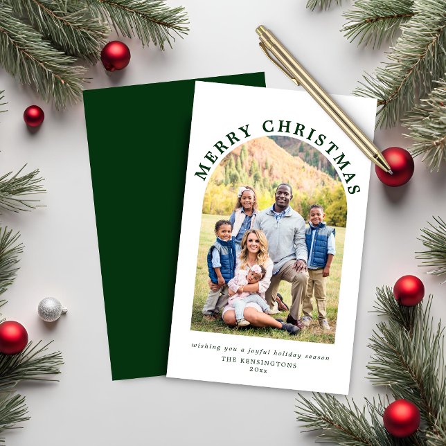 Papier BUDGET Green Arche de Noël (BUDGET Green Arch Christmas Holiday Photo Card)