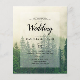 Papier BUDGET Green Forest Pine Trees Mariage INVITER