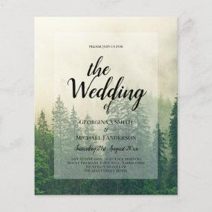 Papier BUDGET Green Forest Pine Trees Mariage INVITER