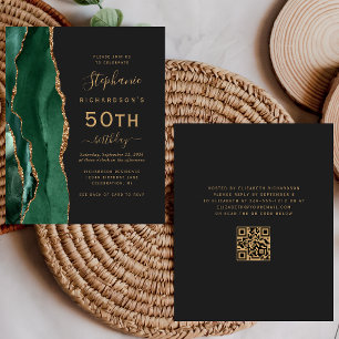 Papier Budget Green Gold Agate Code QR 50e Anniversaire