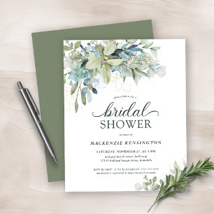 Papier BUDGET Green Invitation à la douche nuptiale