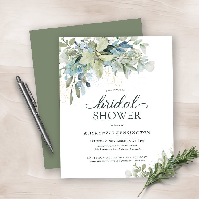Papier BUDGET Green Invitation à la douche nuptiale (Créateur téléchargé)