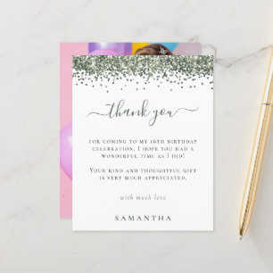 Papier Budget Green Parties scintillant photo Sweet 16 Me