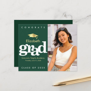 Papier Budget Green Photo Graduation Gold Casquette Invit