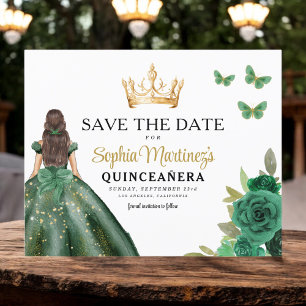 Papier Budget Green Princesse Quinceañera Enregistrer la 