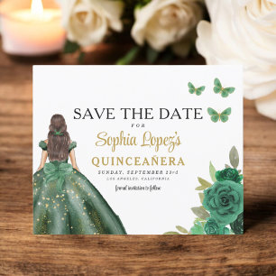 Papier Budget Green Princesse Quinceañera Enregistrer la 