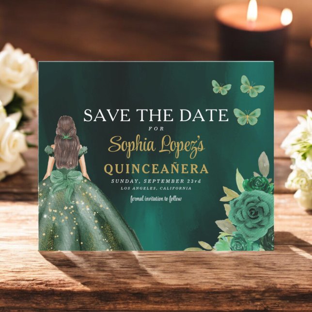 Papier Budget Green Princesse Quinceañera Enregistrer la  (Créateur téléchargé)