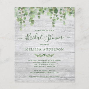 Papier Budget Greenery Rustic Bridal Shower Invitation