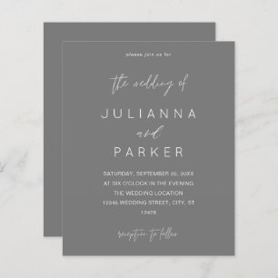 Papier Budget Grey MOD Calligraphie Mariage