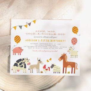 Papier Budget Groin Meuh Cocorico Ferme Anniversaire