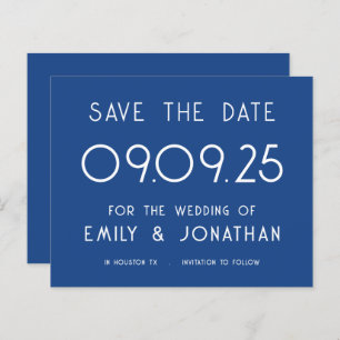 Papier Budget Grosse typographie Mariage bleu Enregistrer