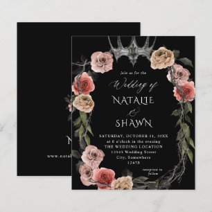 Papier Budget Halloween Couronne rose noir Mariage floral