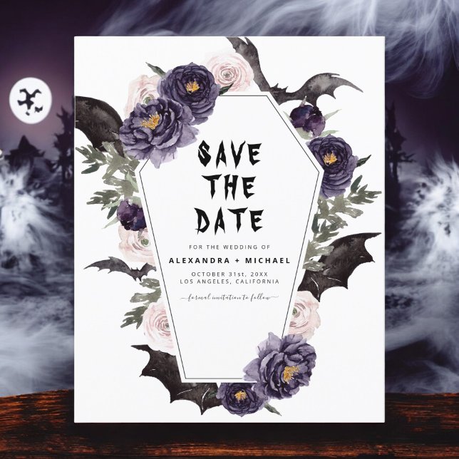 Papier Budget Halloween Enregistrer la date Mariage gothi (Créateur téléchargé)