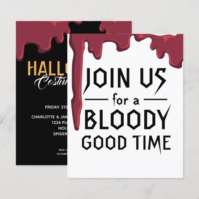 Papier BUDGET Halloween fête sanglante Bonne heure (Devant / Derrière)