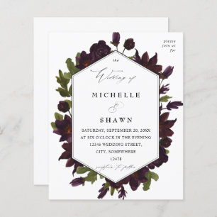 Papier Budget Halloween Mariage floral pourpre - SM