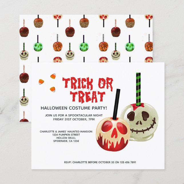 Papier BUDGET Halloween Trou ou traiter crâne bonbon (Devant / Derrière)