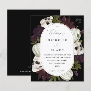 Papier Budget Halloween violet floral et Mariage crâne