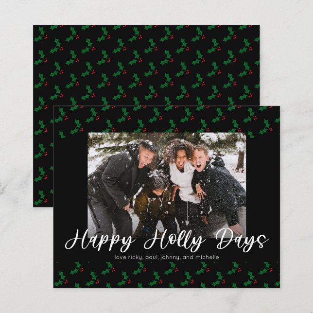 Papier Budget Happy Holly Days Funny Christmas Photo (Devant / Derrière)