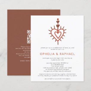 Papier Budget Heart Dreamcatcher Terracotta QR Mariage