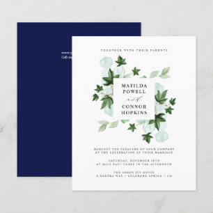 Papier BUDGET Hedera Green Ivy Navy Mariage botanique