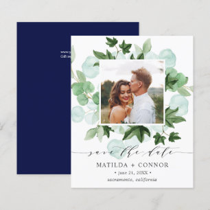 Papier BUDGET Hedera   mariage photo Green Ivy Navy
