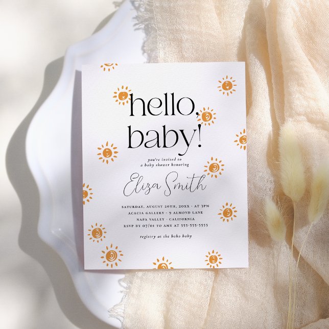 Papier Budget Hello Baby Boho Sunshine Baby shower (Créateur téléchargé)