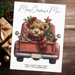 Papier Budget Highland Cow Vintage Red Truck Noël