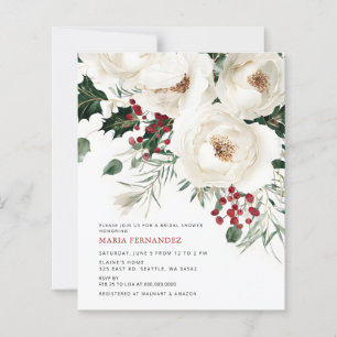 Papier Budget hiver Noël Invitation de la douche nuptiale