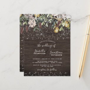 Papier Budget hiver Rustique Faire-part de mariage neigeu