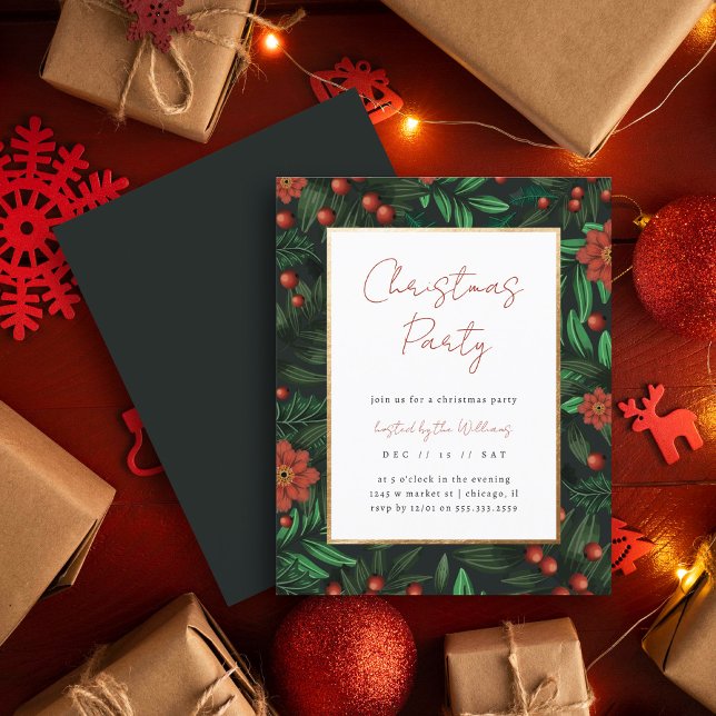 Papier Budget Holly Berries Foliing Noël Party (Créateur téléchargé)