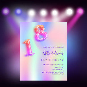 Papier Budget Holographique rose violet 18e anniversaire