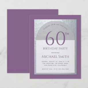 Papier Budget Homme Anniversaire Dusty Purple Argent Invi