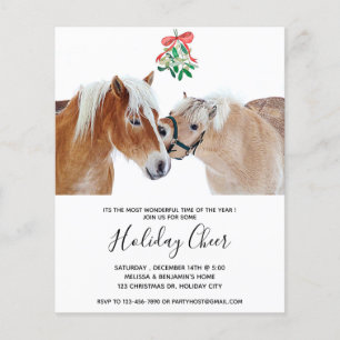 Papier Budget Horse Noël Mistletoe Pony Invitation