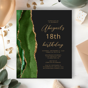 Papier Budget Hunter Green Agate Script 18e anniversaire