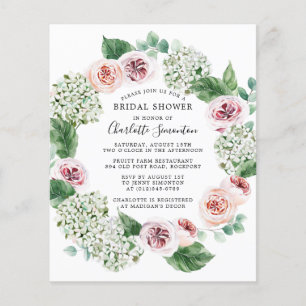 Papier Budget Hydrangea Rose de douche nuptiale Invitatio